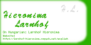 hieronima larnhof business card
